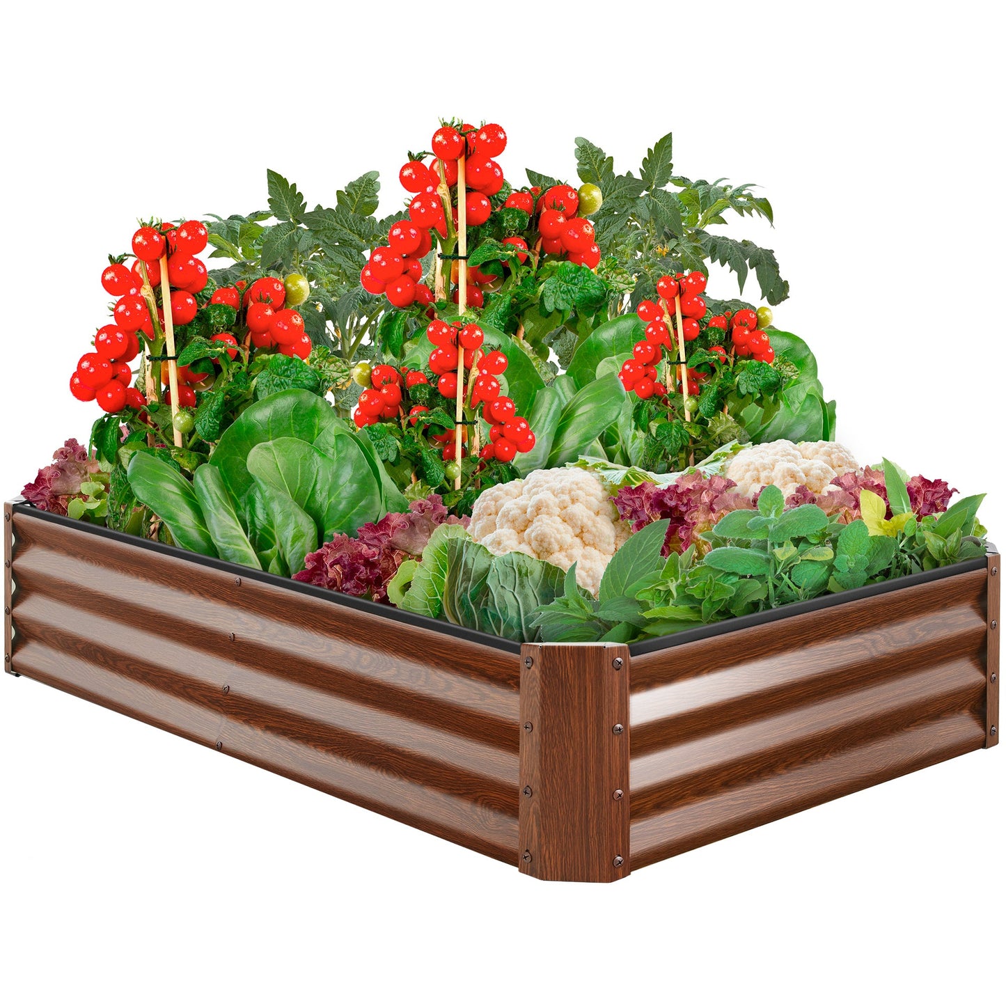 Outdoor Metal Raised Garden Bed for Vegetables Flowers Herbs - 6x3x1ft