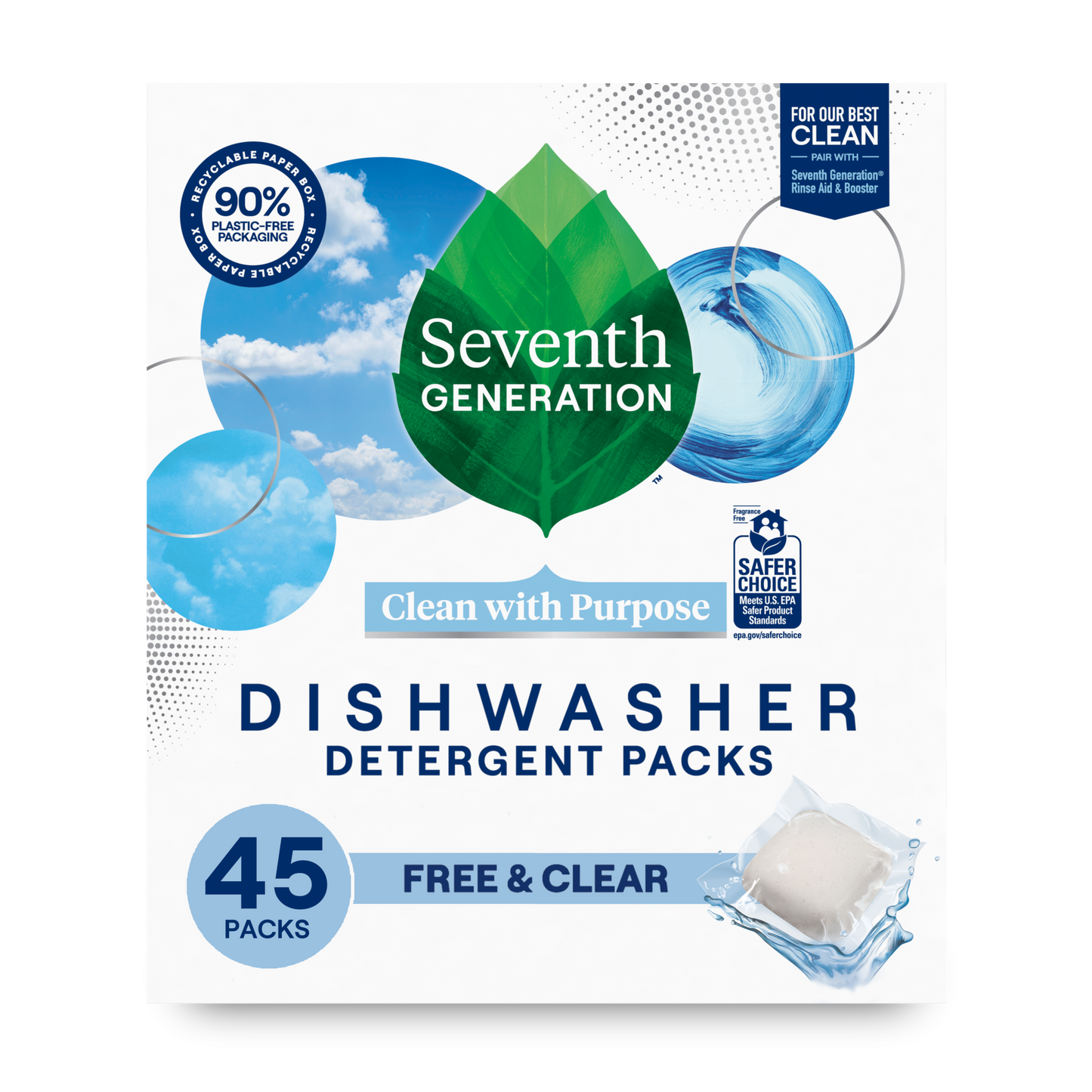 Dishwasher Detergent Packs - Free & Clear