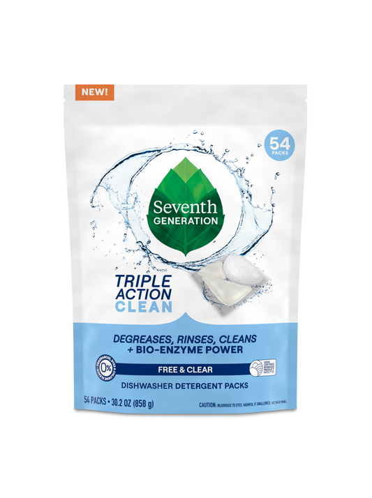 Multi-Chamber Dishwasher Detergent Packs - Free & Clear
