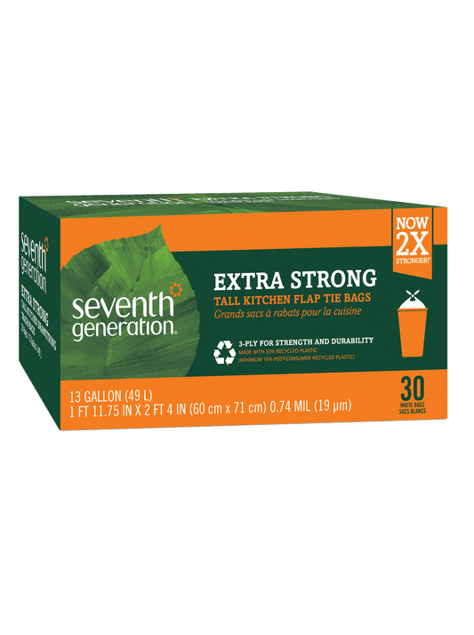 Extra Strong Tall Kitchen Flap Tie Trash Bags - 13 gallon