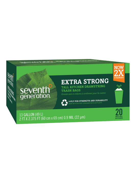 Extra Strong Tall Kitchen Drawstring Trash Bags - 13 gallon