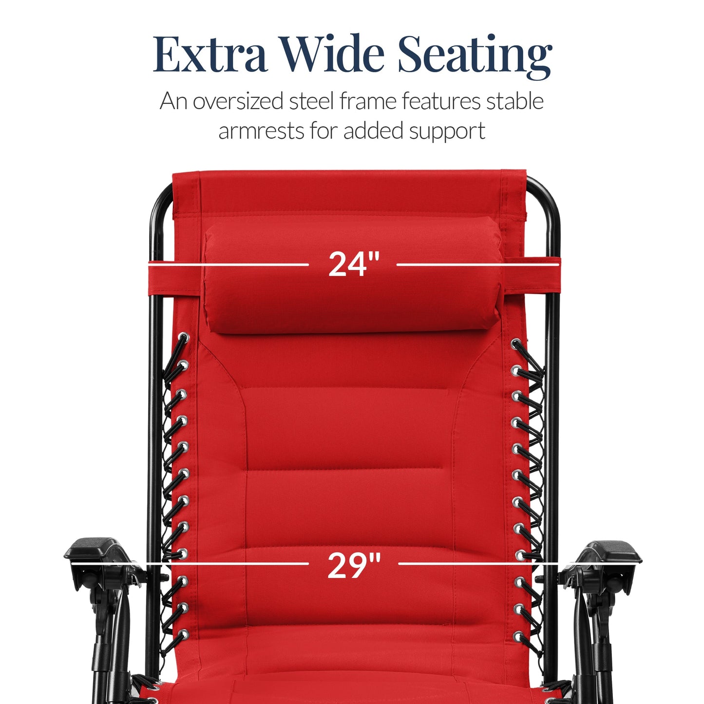 Oversized Padded Zero Gravity Chair Folding Recliner w/ Headrest Side Tray