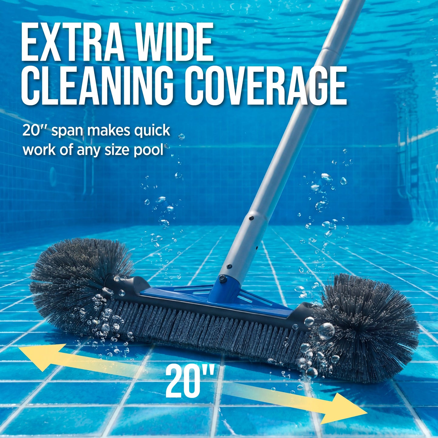 Pool Cleaning Starter KitPool Brush Skimmer Net & 9 ft Aluminum Pole