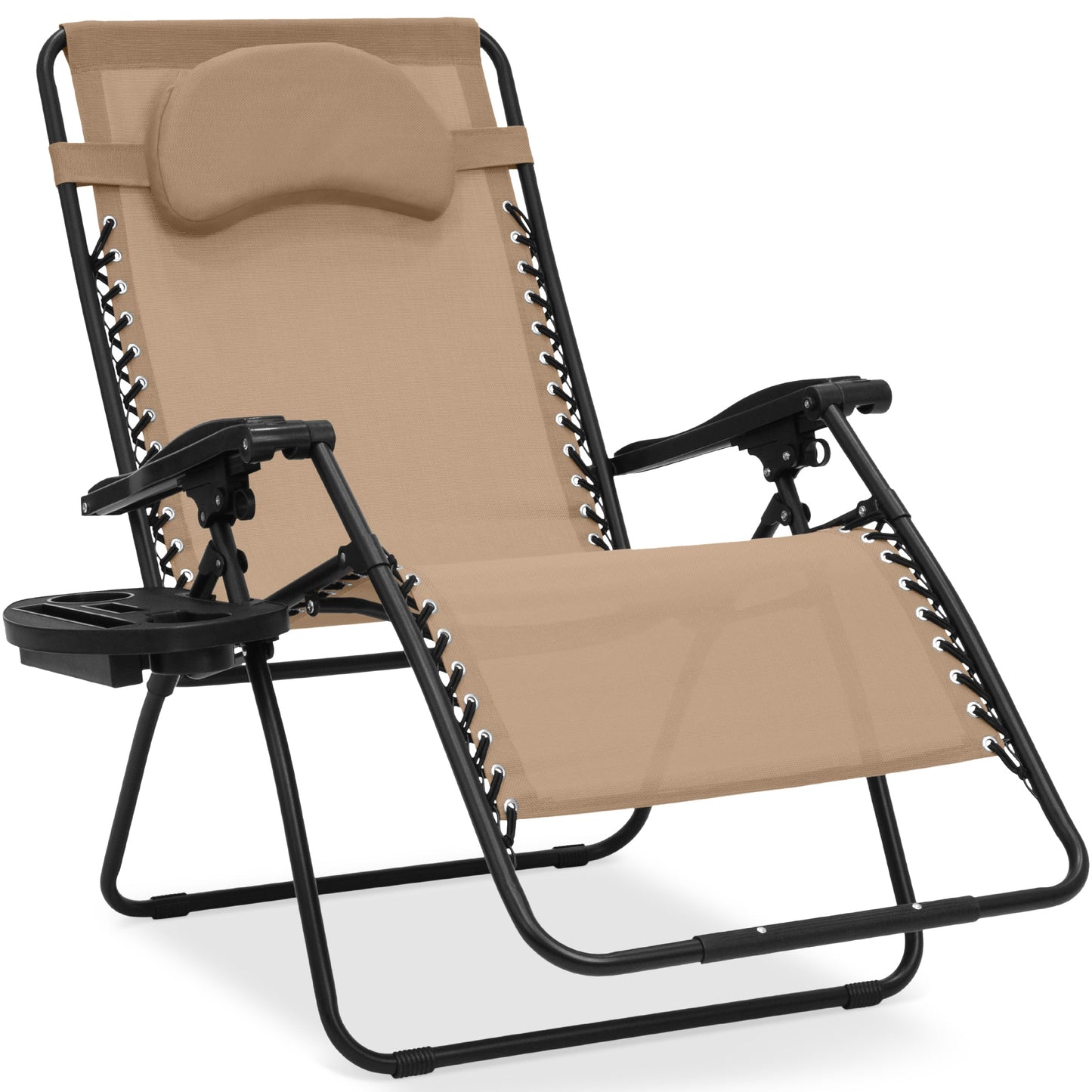 Oversized Reclining Zero Gravity Chair Lounger w/ Cup Holder Pillow