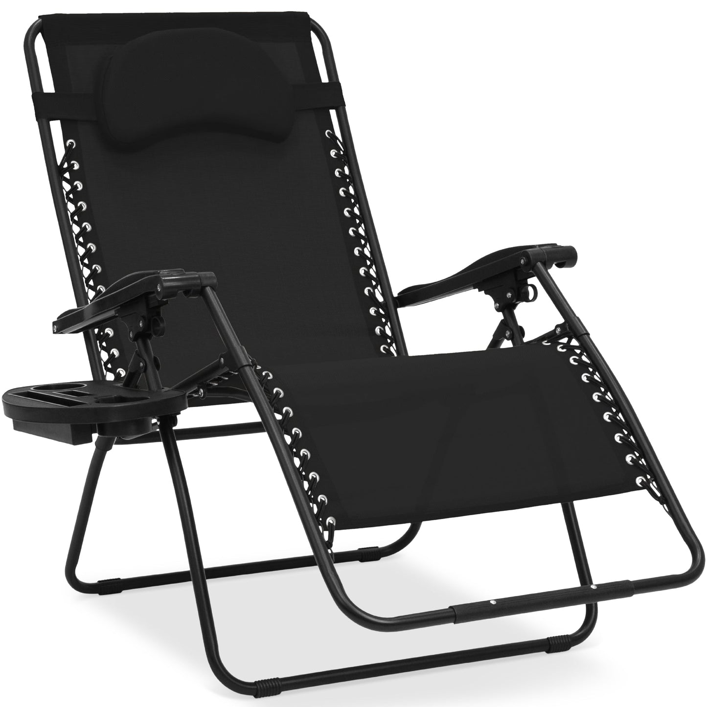 Oversized Reclining Zero Gravity Chair Lounger w/ Cup Holder Pillow