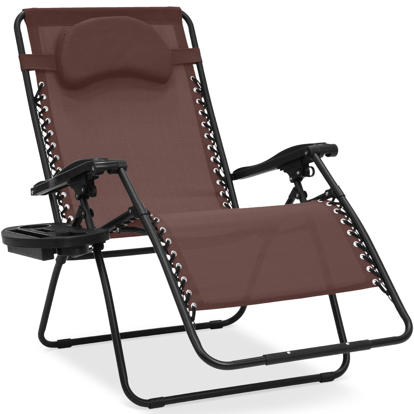 Oversized Reclining Zero Gravity Chair Lounger w/ Cup Holder Pillow