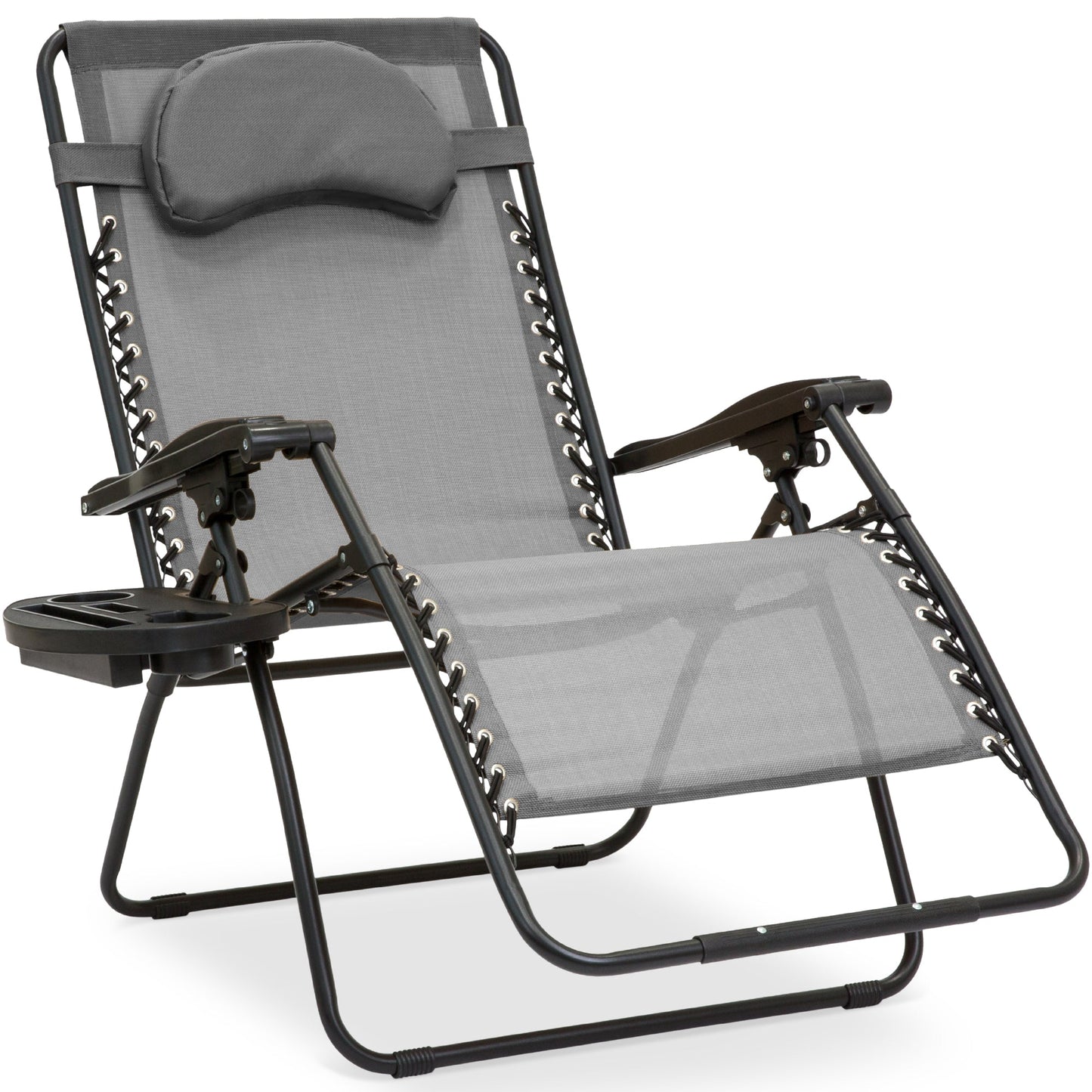 Oversized Reclining Zero Gravity Chair Lounger w/ Cup Holder Pillow