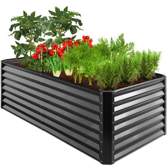 Outdoor Metal Raised Garden Bed for Vegetables Flowers Herbs - 6x3x2ft