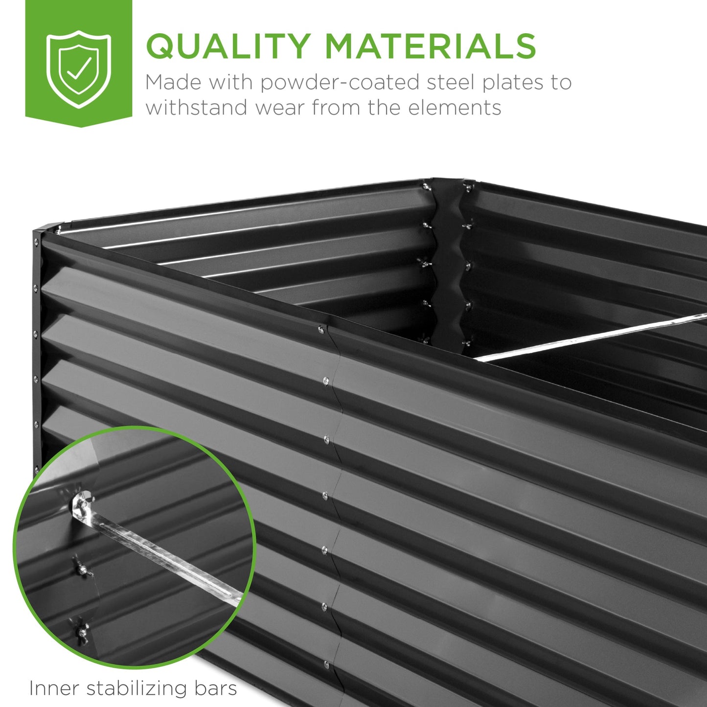 Outdoor Metal Raised Garden Bed for Vegetables Flowers Herbs - 6x3x2ft