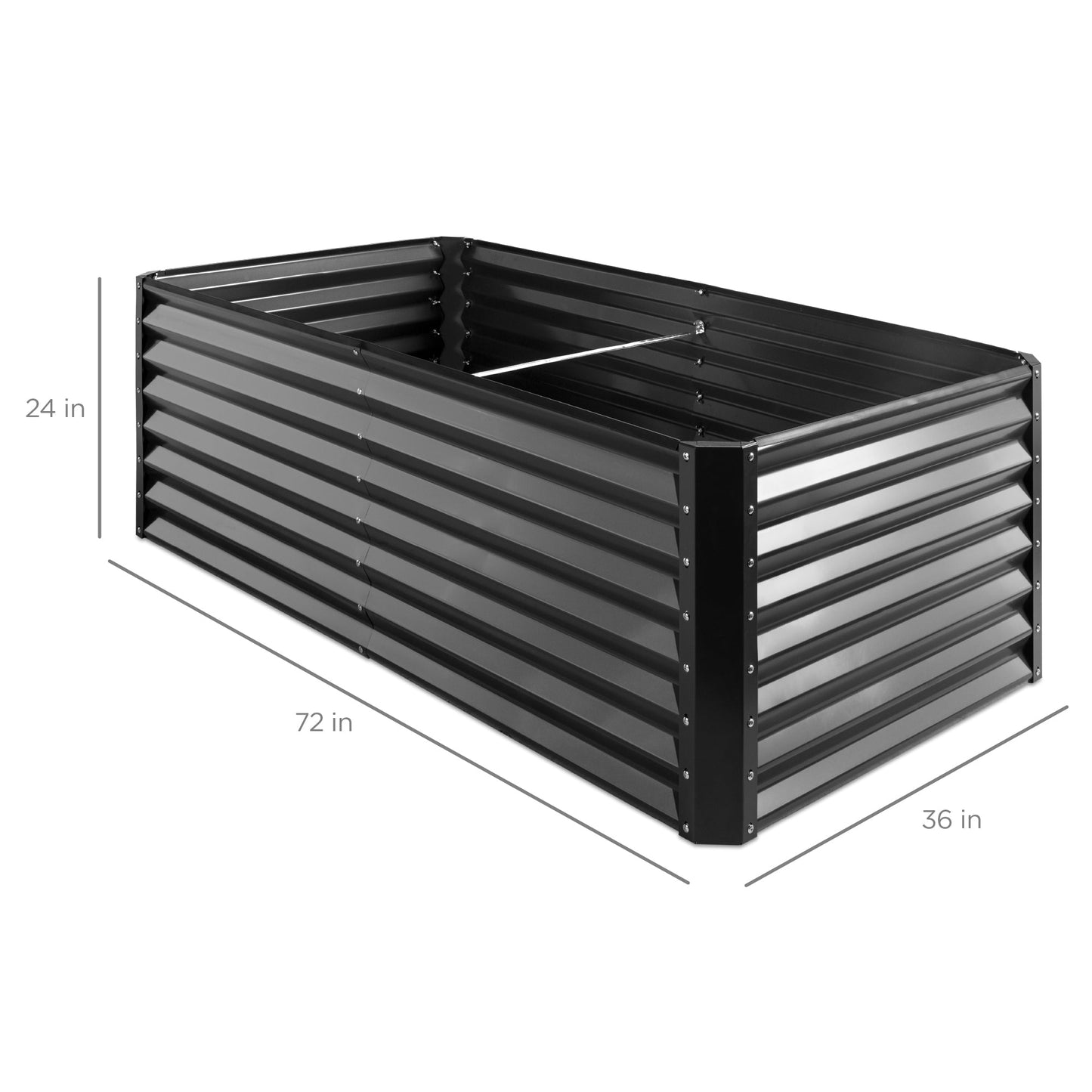 Outdoor Metal Raised Garden Bed for Vegetables Flowers Herbs - 6x3x2ft