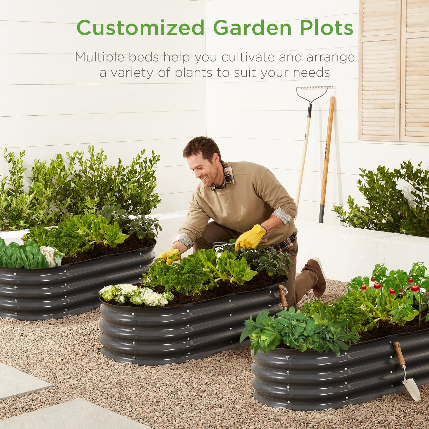 Outdoor Raised Metal Oval Garden Bed Planter Box - 4x2x1ft
