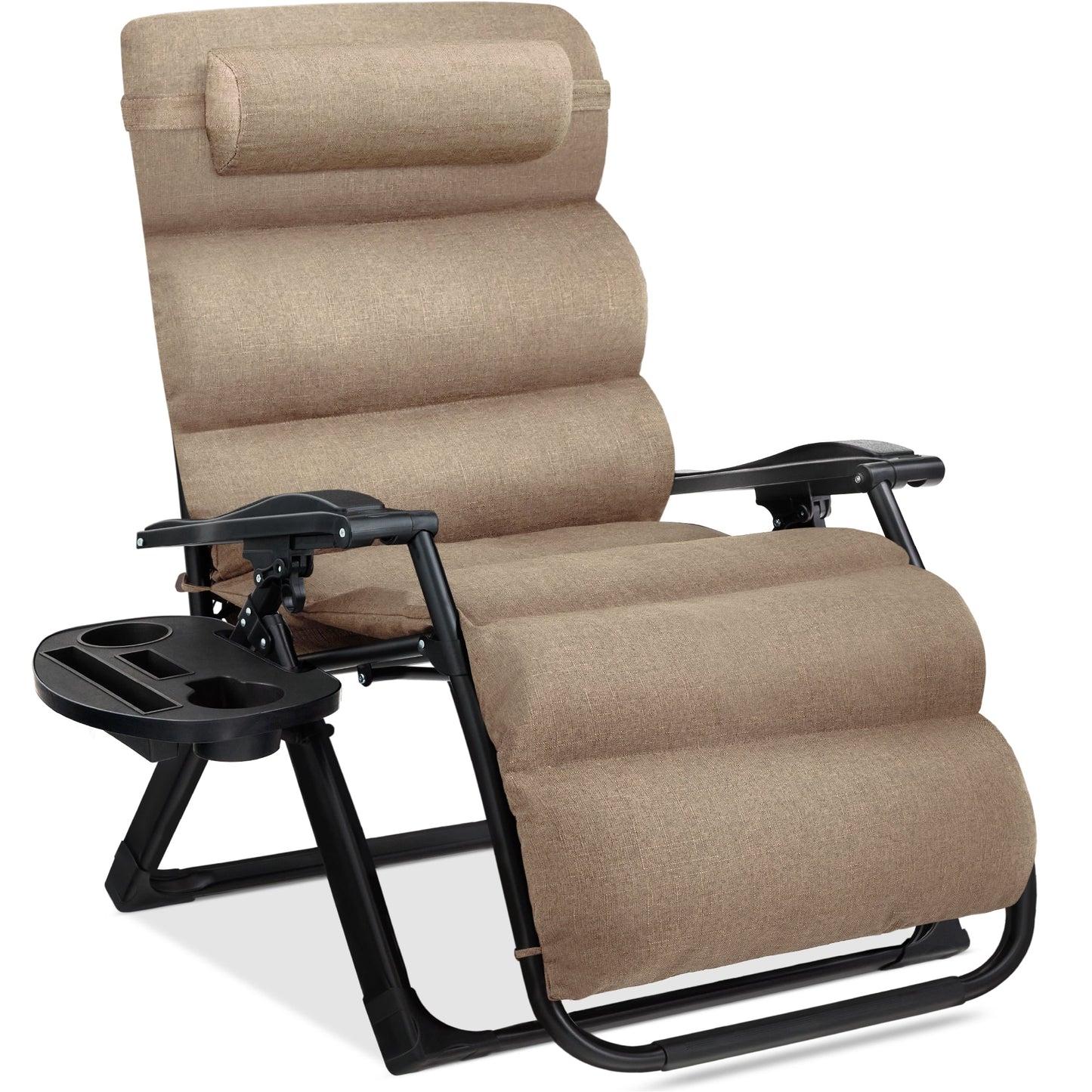 Oversized Zero Gravity Chair Folding Outdoor Recliner w/ Removable Cushion