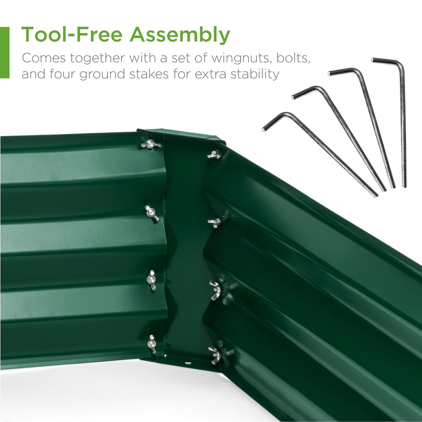 Outdoor Metal Raised Garden Bed for Vegetables Flowers Herbs - 6x3x1ft