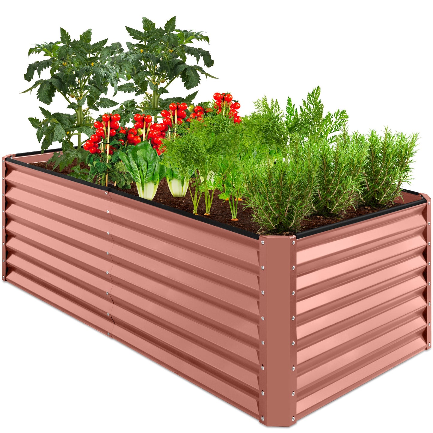Outdoor Metal Raised Garden Bed for Vegetables Flowers Herbs - 6x3x2ft