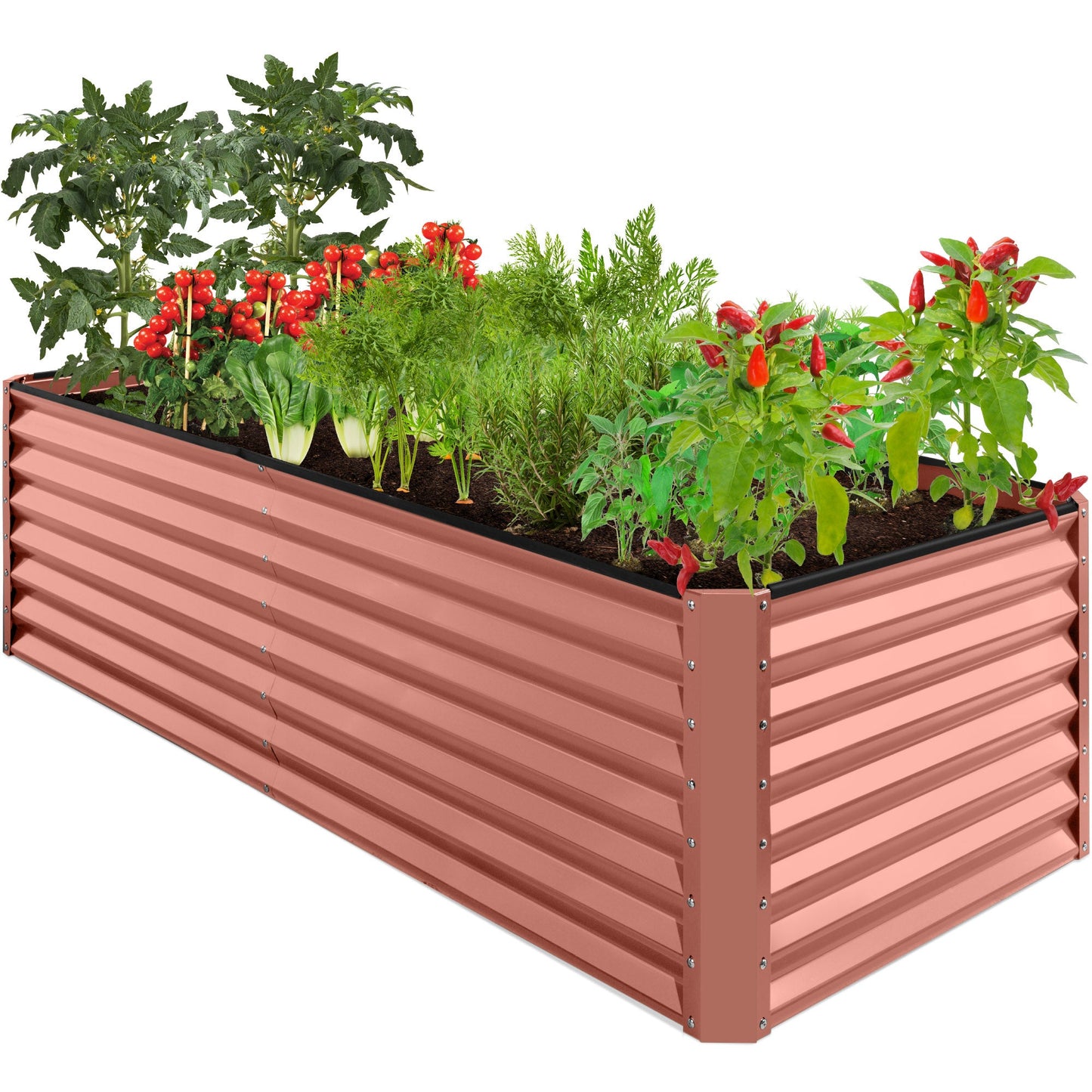 Outdoor Metal Raised Garden Bed for Vegetables Flowers Herbs - 8x4x2ft