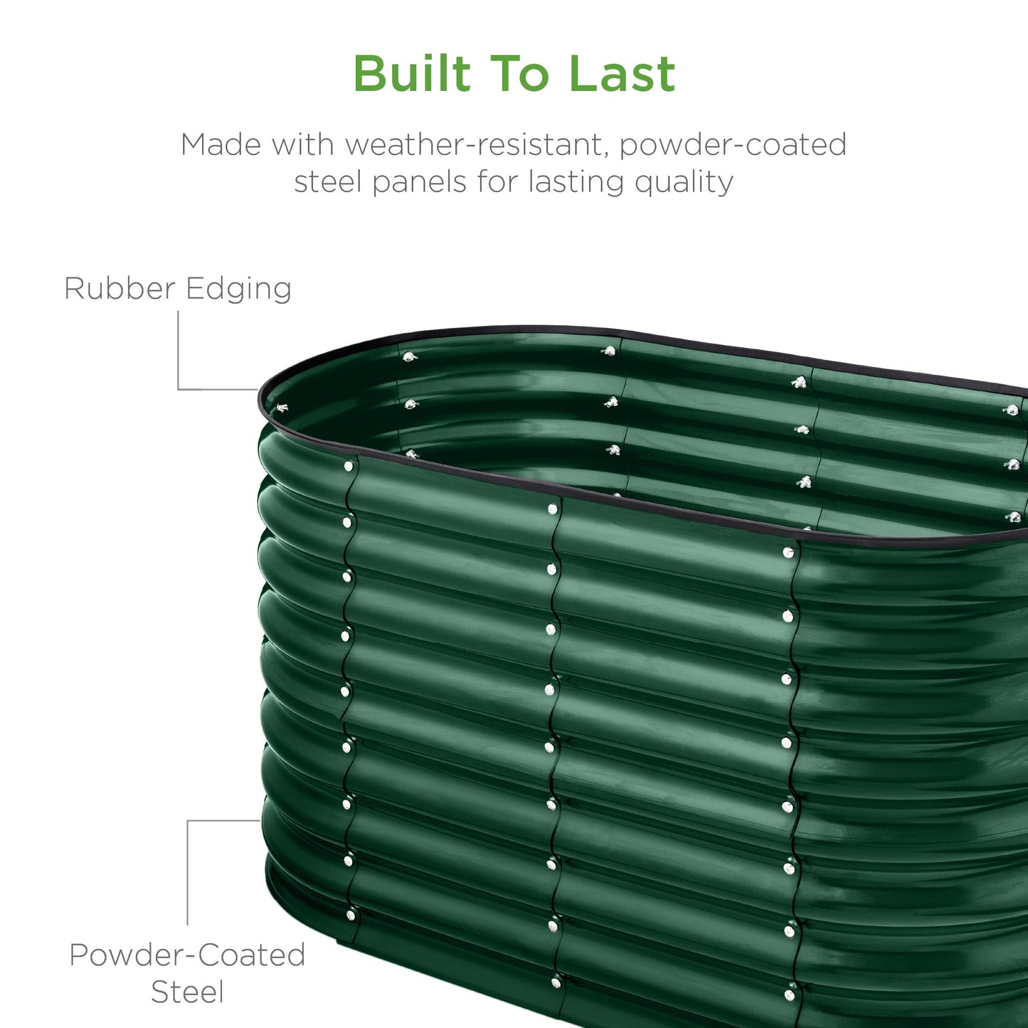 Outdoor Raised Metal Oval Garden Bed Planter Box - 4x2x2ft