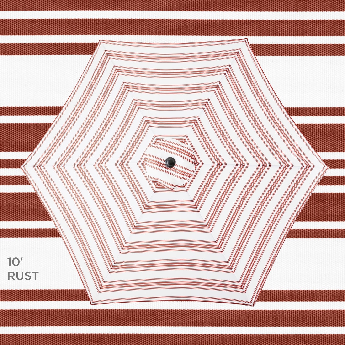 Outdoor Steel Striped Market Patio Umbrella w/ Tilt Crank Lift - 10ft