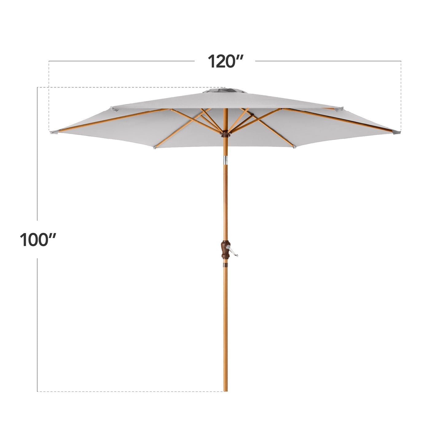Outdoor Woodgrain Pattern Patio Umbrella Decoration w/ Tilt Crank - 10ft