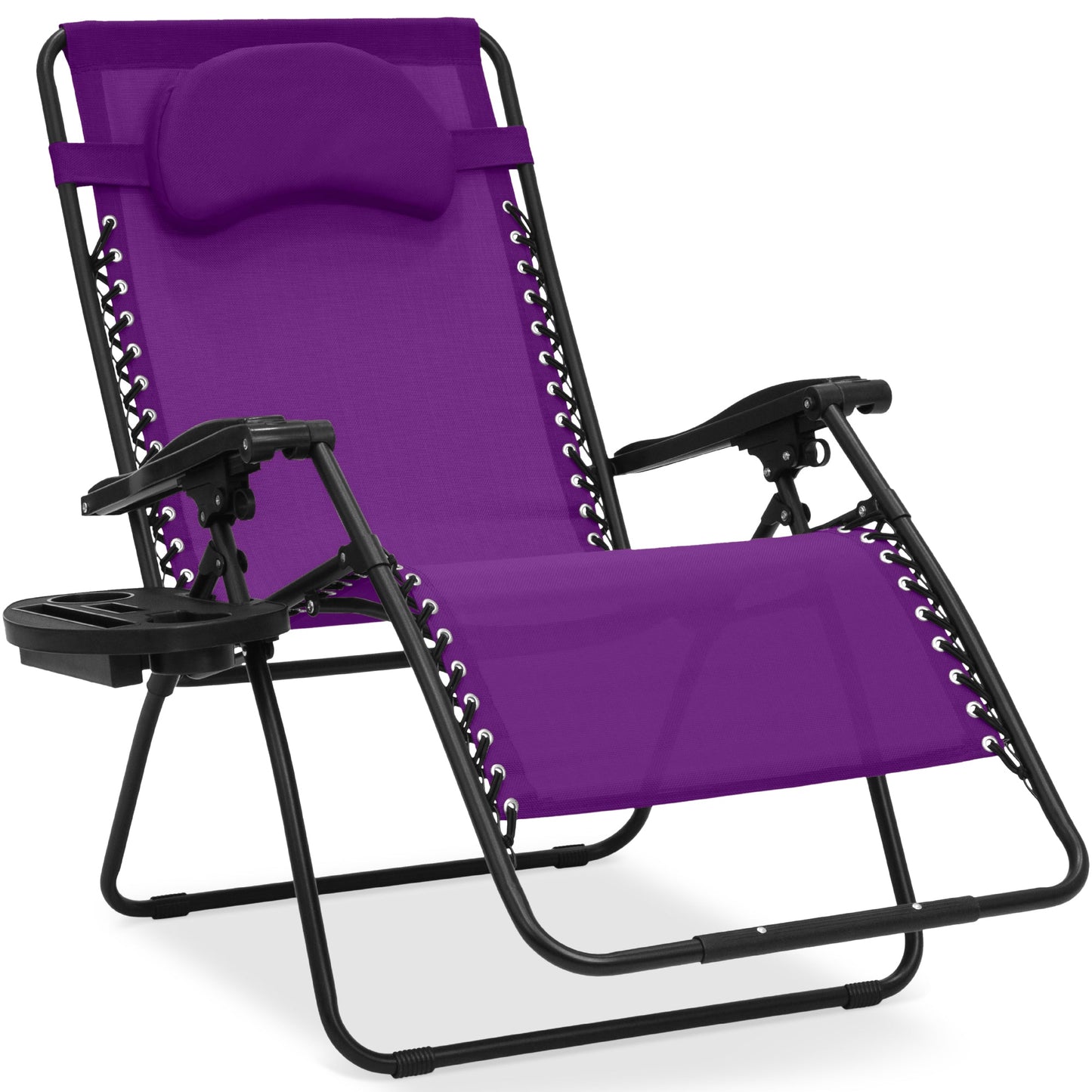 Oversized Reclining Zero Gravity Chair Lounger w/ Cup Holder Pillow