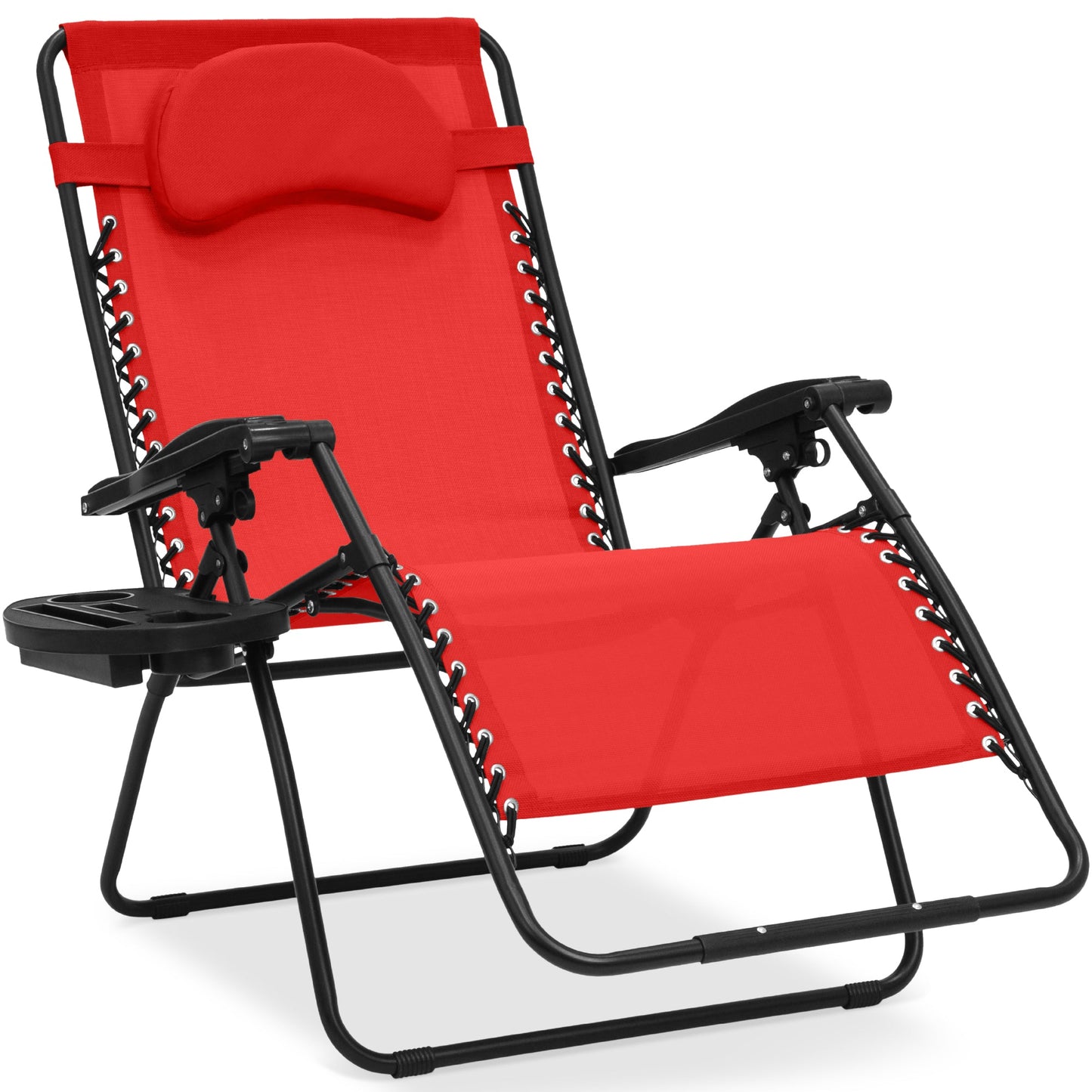 Oversized Reclining Zero Gravity Chair Lounger w/ Cup Holder Pillow