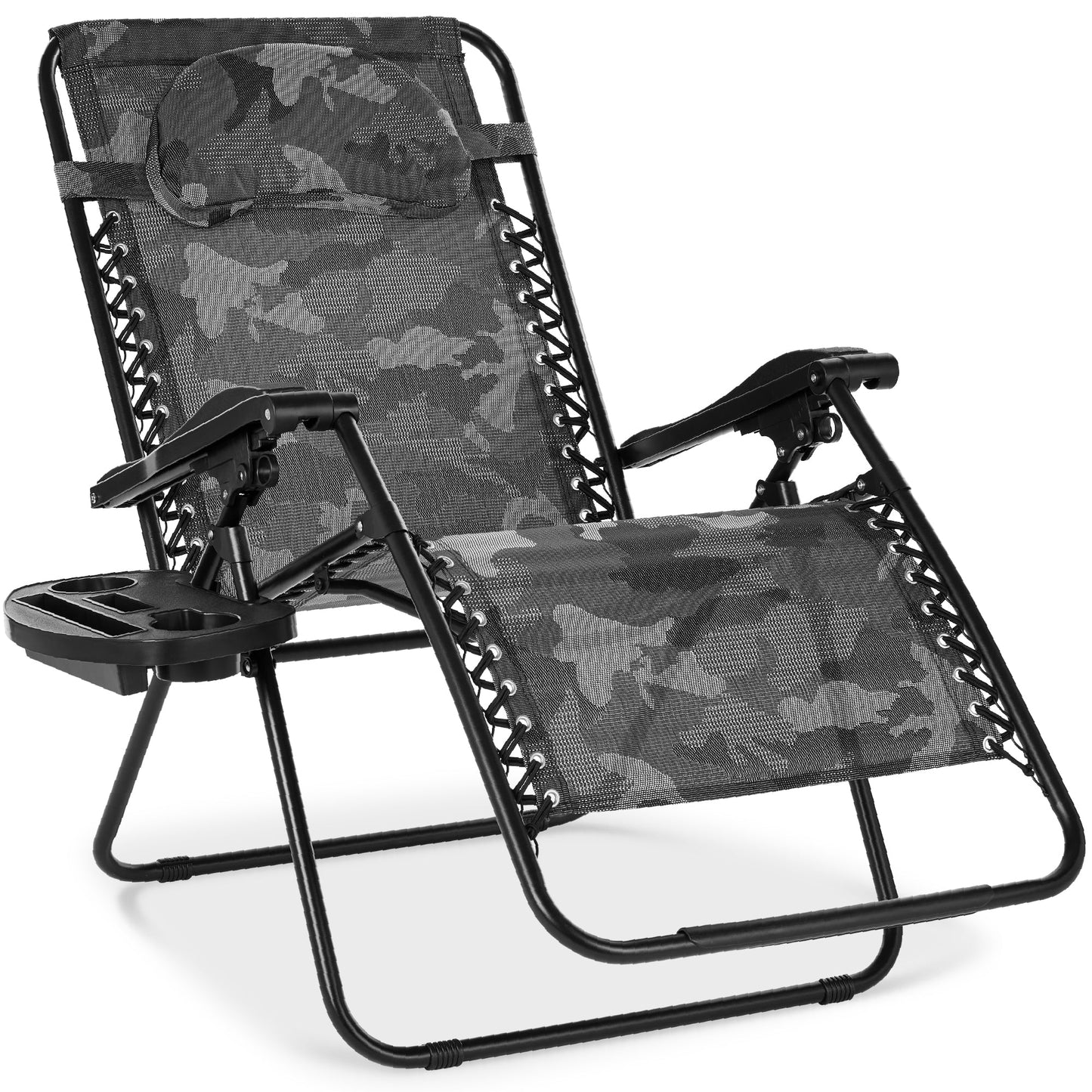 Oversized Reclining Zero Gravity Chair Lounger w/ Cup Holder Pillow