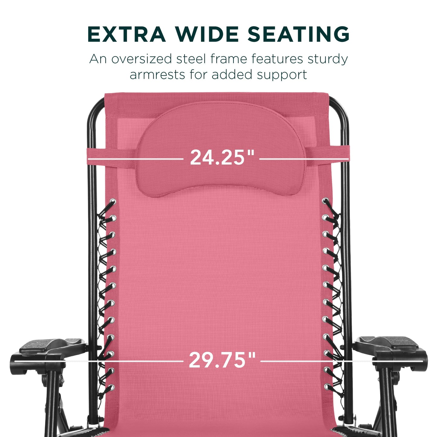 Oversized Reclining Zero Gravity Chair Lounger w/ Cup Holder Pillow