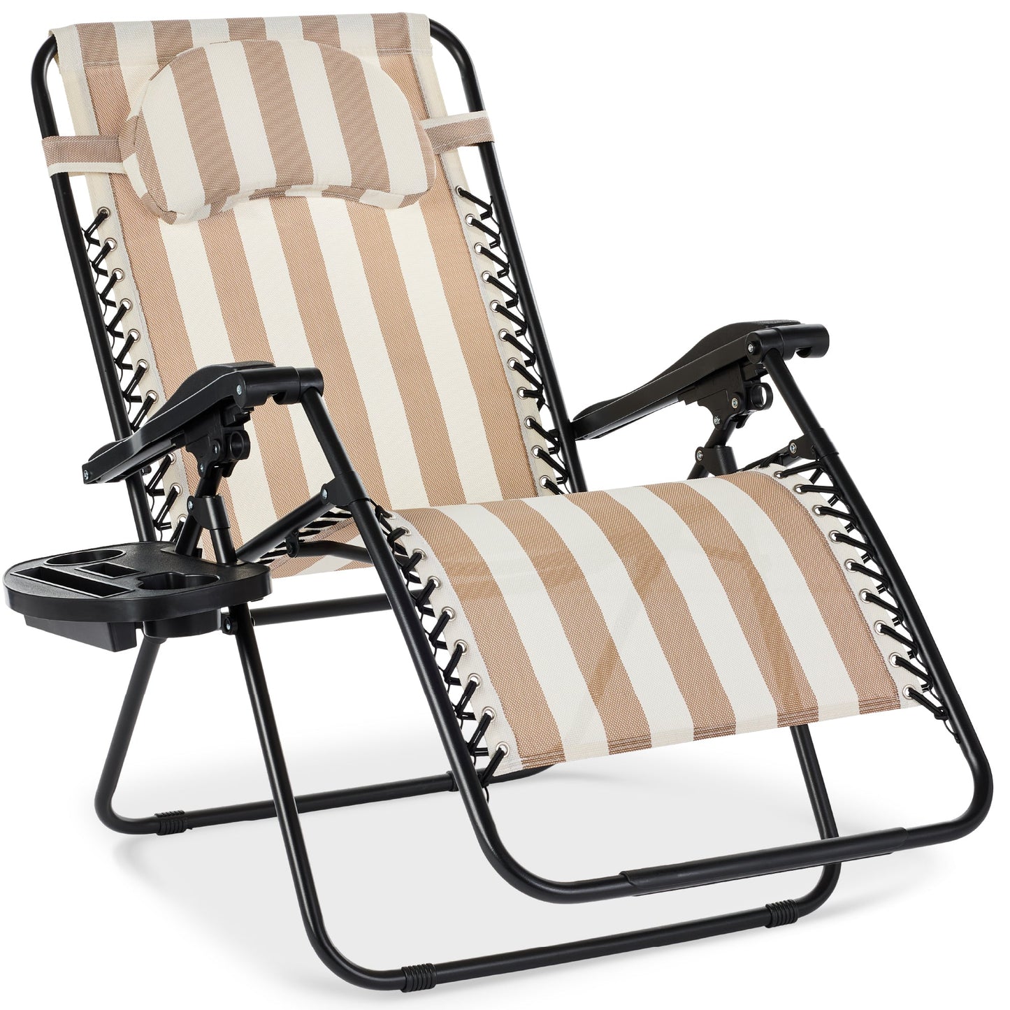 Oversized Reclining Zero Gravity Chair Lounger w/ Cup Holder Pillow