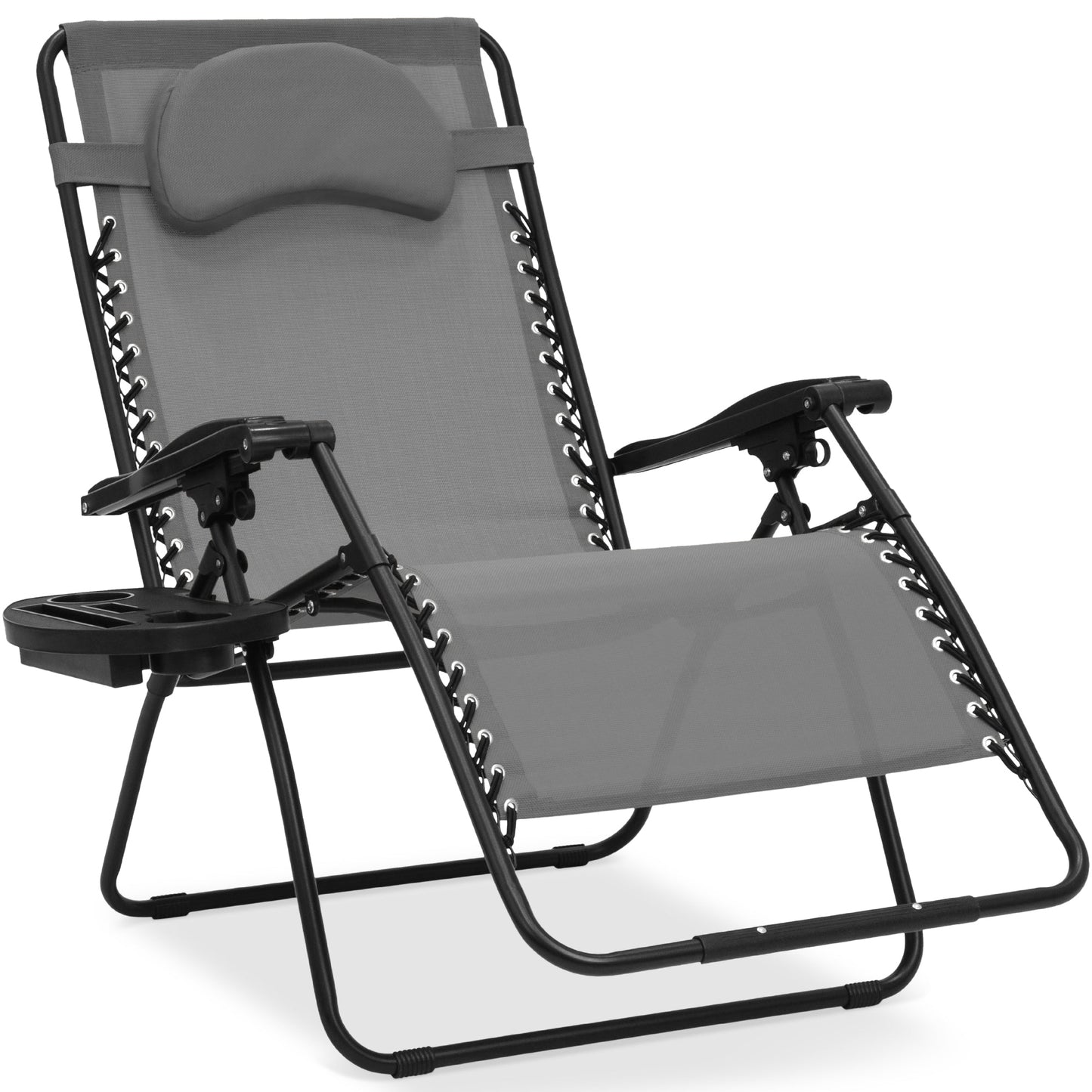 Oversized Reclining Zero Gravity Chair Lounger w/ Cup Holder Pillow