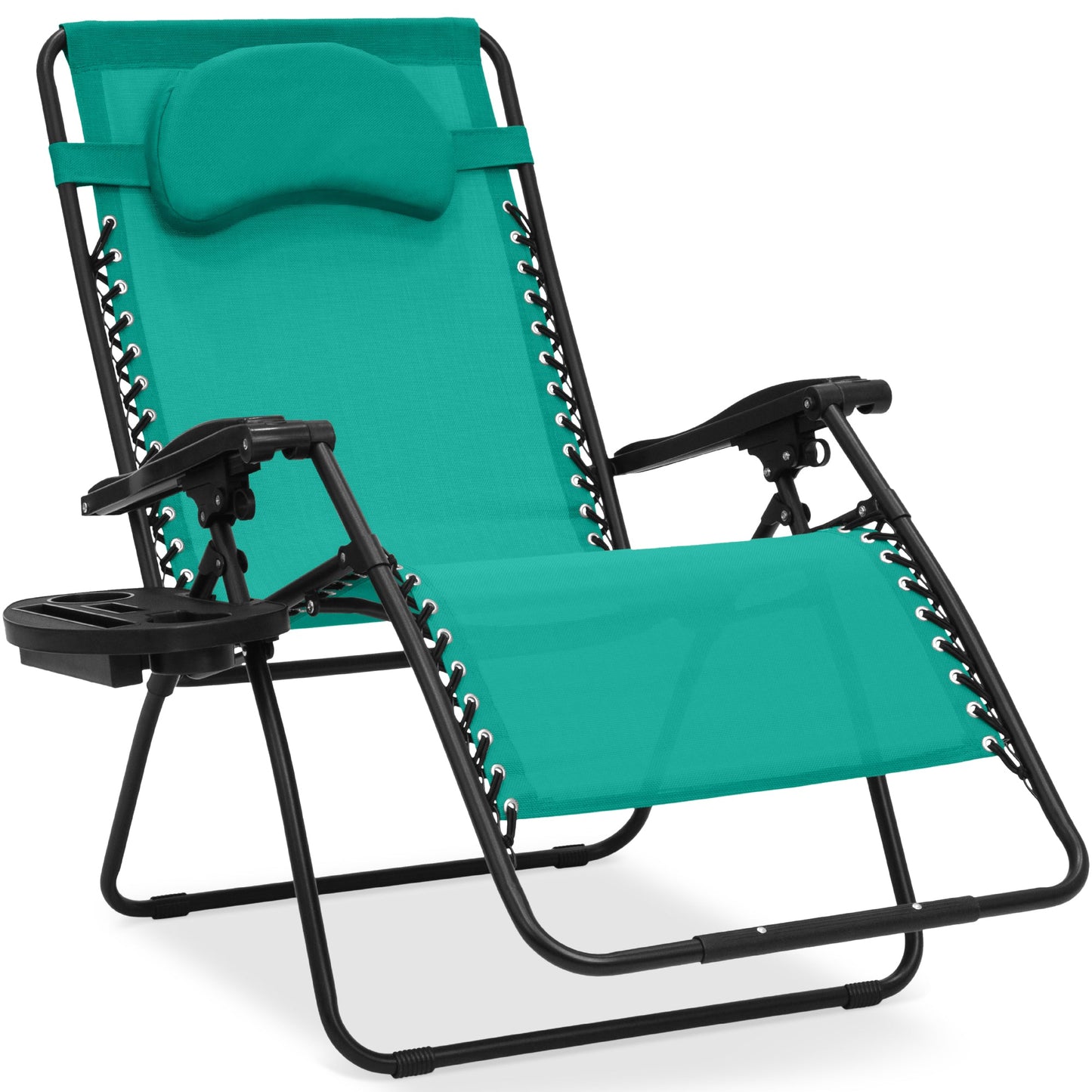 Oversized Reclining Zero Gravity Chair Lounger w/ Cup Holder Pillow