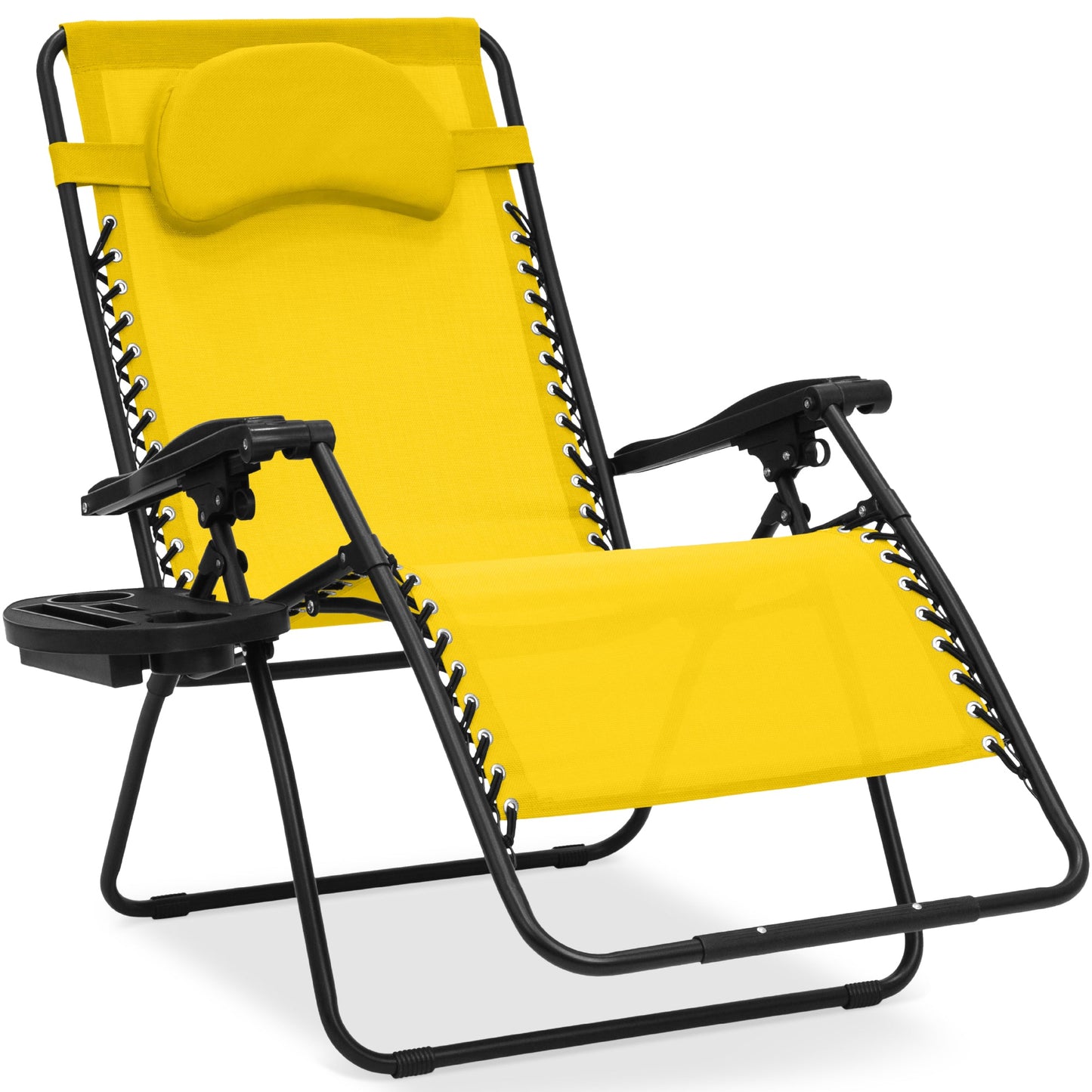 Oversized Reclining Zero Gravity Chair Lounger w/ Cup Holder Pillow