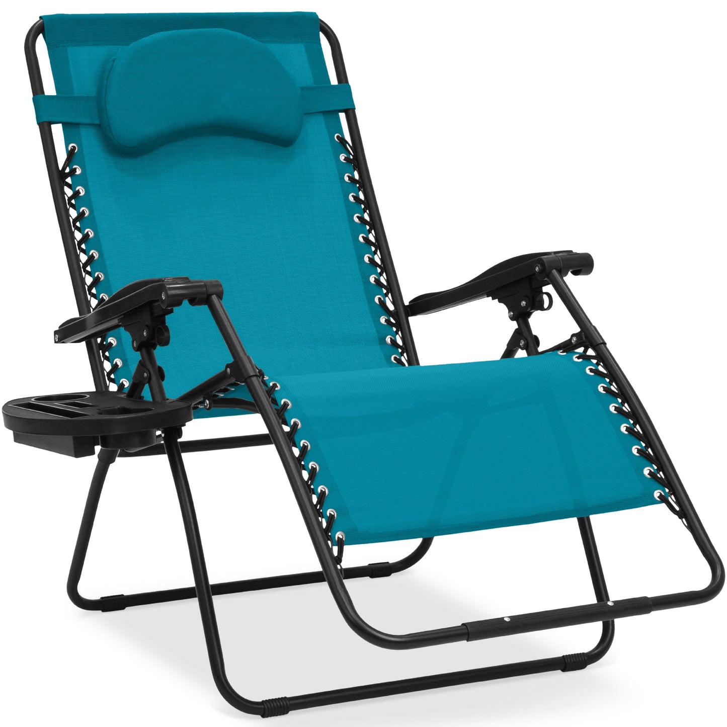 Oversized Reclining Zero Gravity Chair Lounger w/ Cup Holder Pillow
