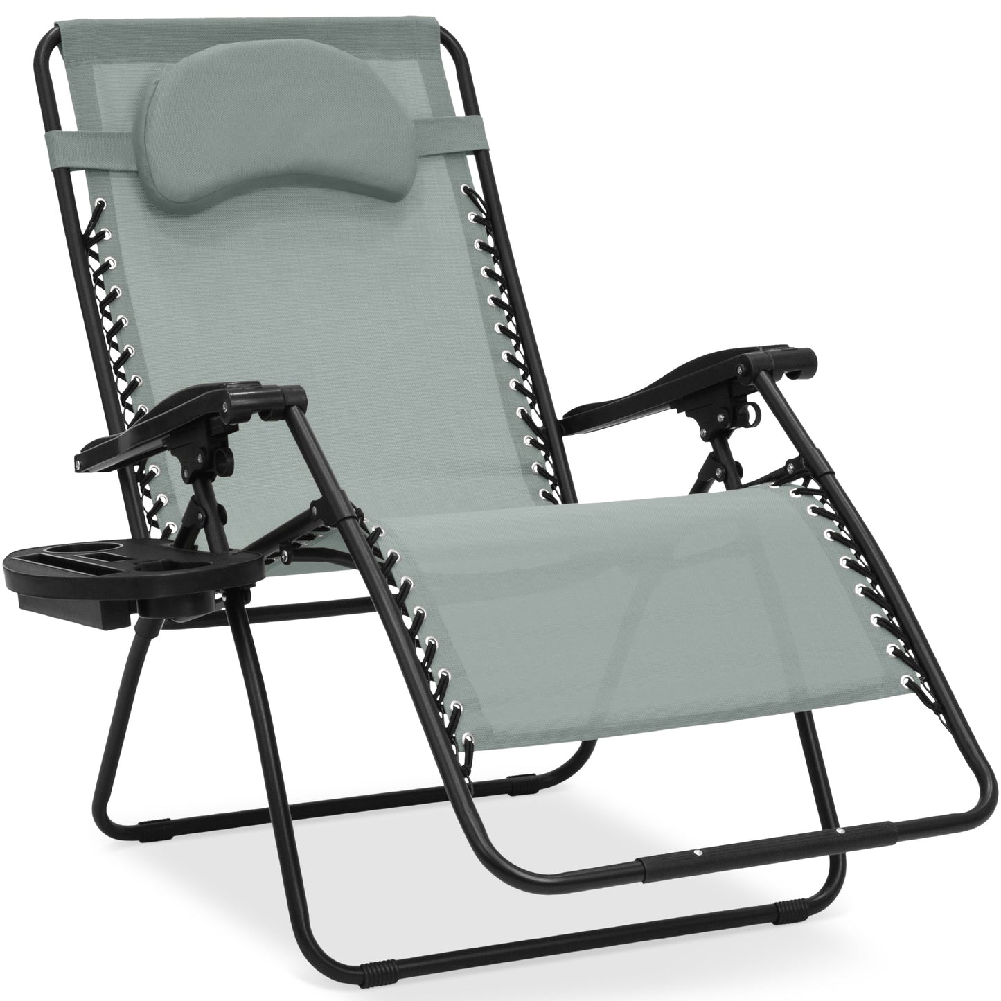 Oversized Reclining Zero Gravity Chair Lounger w/ Cup Holder Pillow