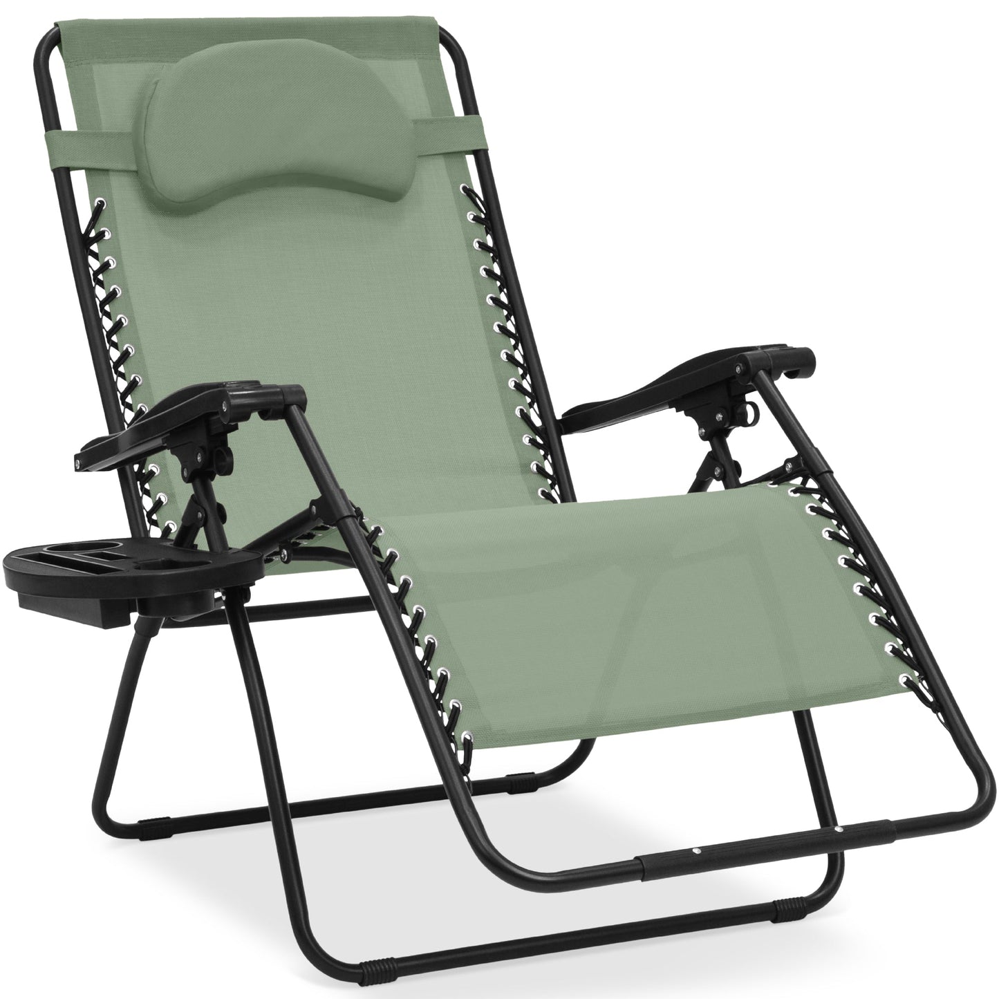 Oversized Reclining Zero Gravity Chair Lounger w/ Cup Holder Pillow