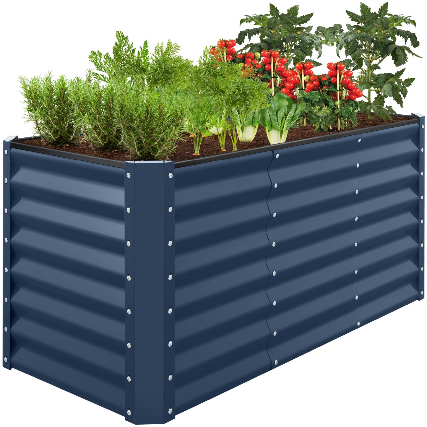 Outdoor Raised Metal Garden Bed for Vegetables Flowers Herbs - 4x2x2ft