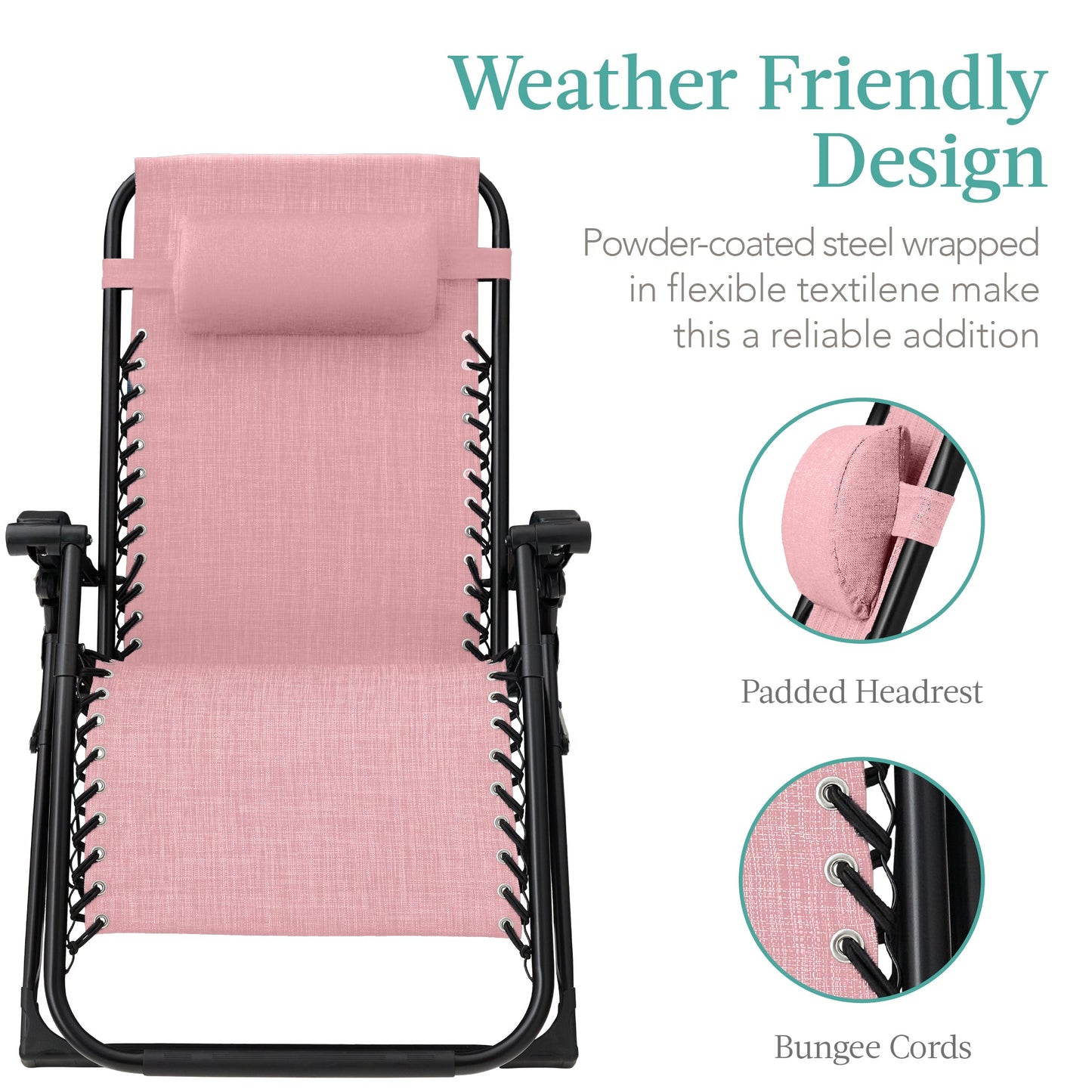 Oversized Zero Gravity Chair Folding Outdoor Recliner w/ Removable Cushion