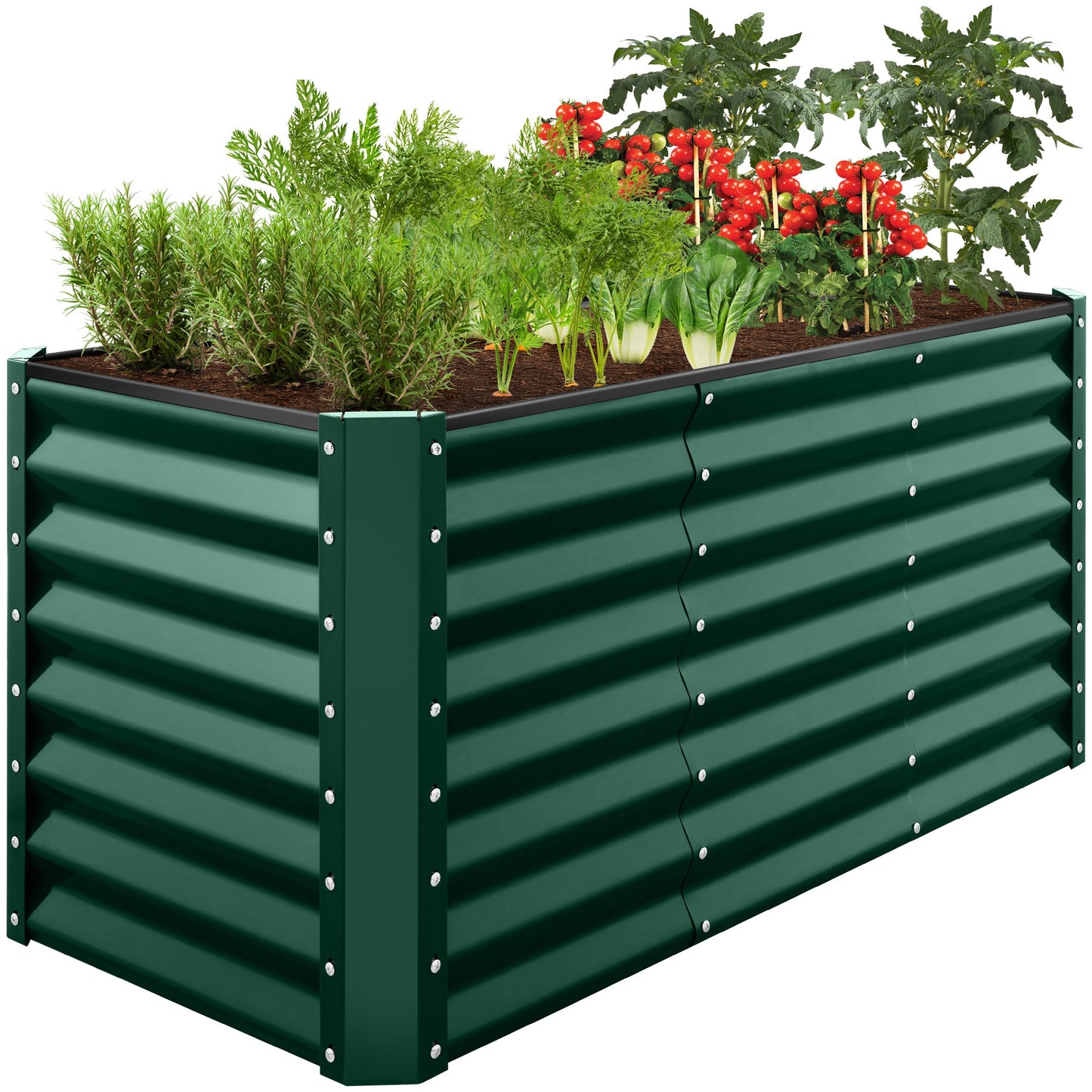 Outdoor Raised Metal Garden Bed for Vegetables Flowers Herbs - 4x2x2ft