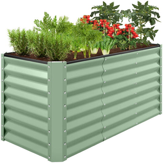 Outdoor Raised Metal Garden Bed for Vegetables Flowers Herbs - 4x2x2ft