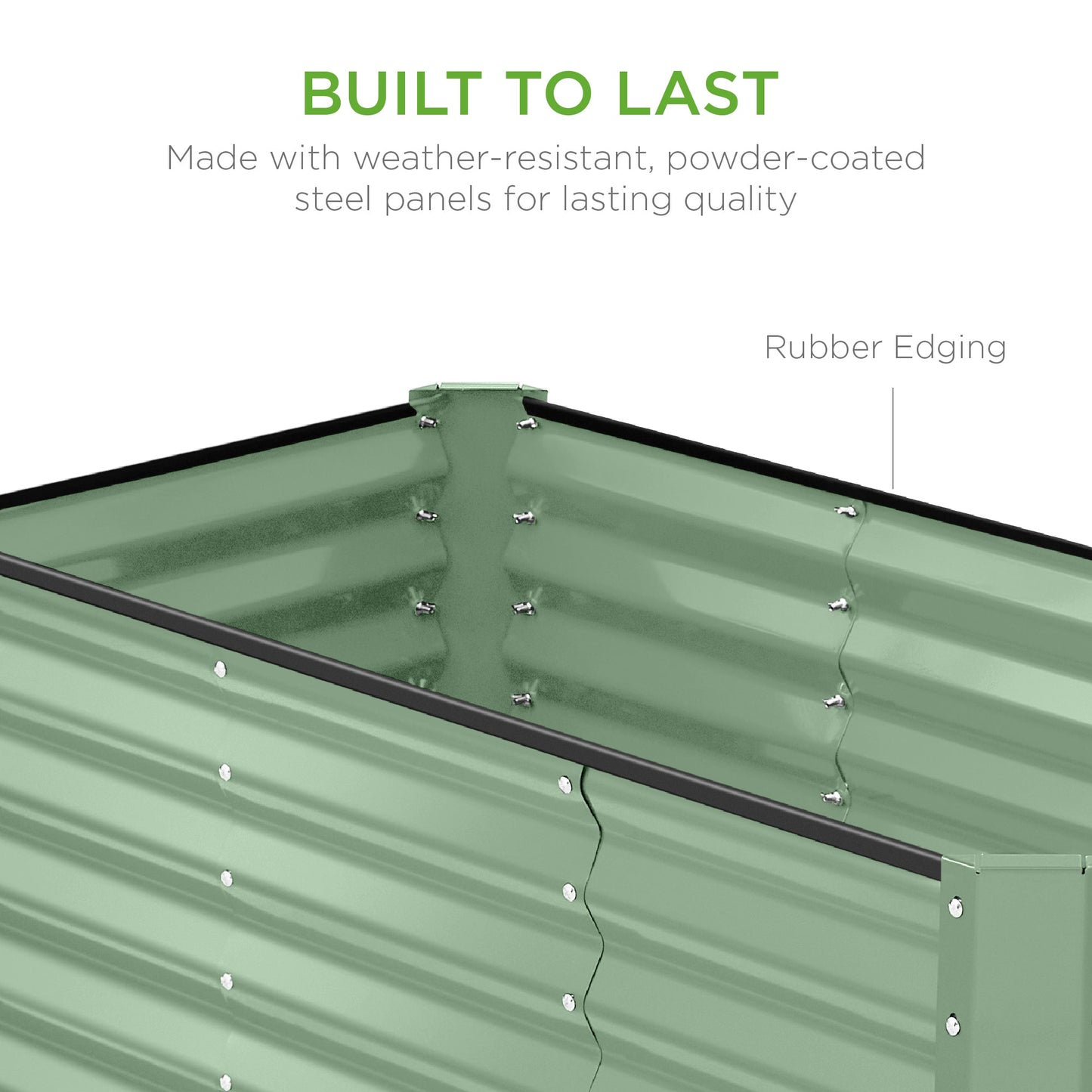 Outdoor Raised Metal Garden Bed for Vegetables Flowers Herbs - 4x2x2ft