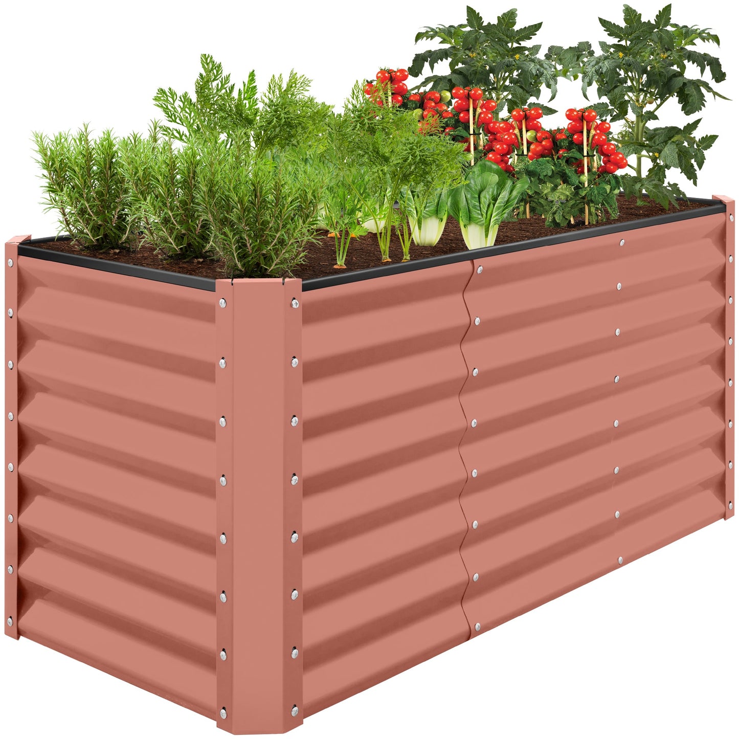 Outdoor Raised Metal Garden Bed for Vegetables Flowers Herbs - 4x2x2ft