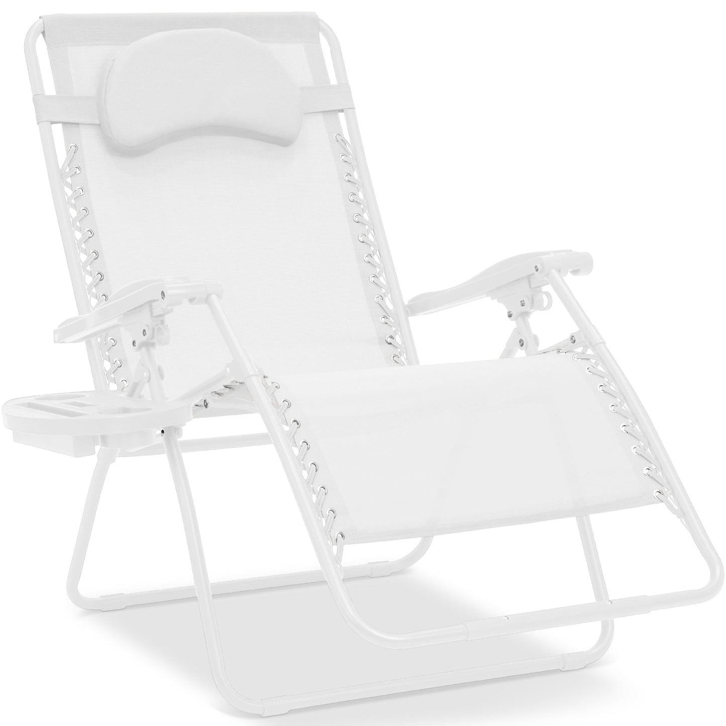 Oversized Reclining Zero Gravity Chair Lounger w/ Cup Holder Pillow