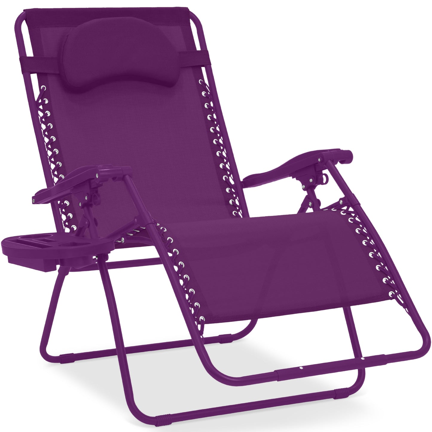 Oversized Reclining Zero Gravity Chair Lounger w/ Cup Holder Pillow