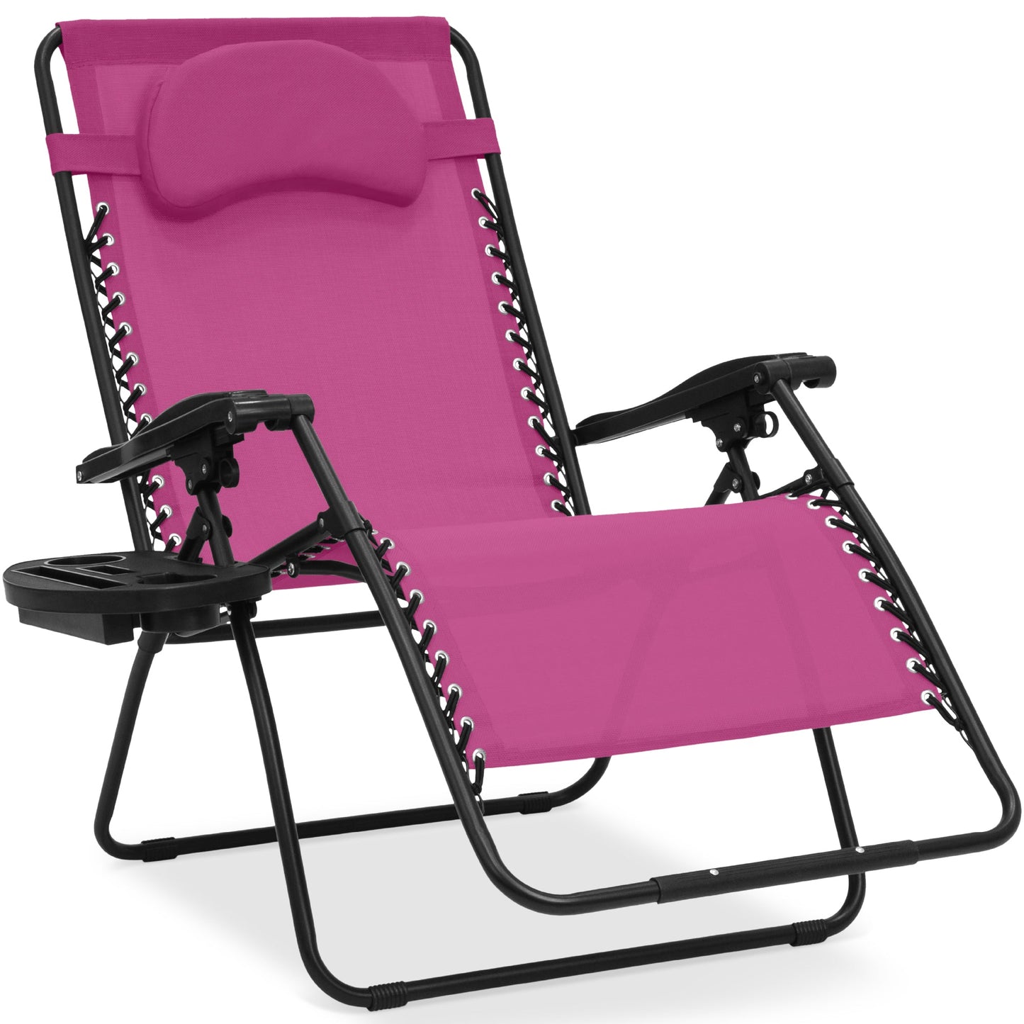 Oversized Reclining Zero Gravity Chair Lounger w/ Cup Holder Pillow