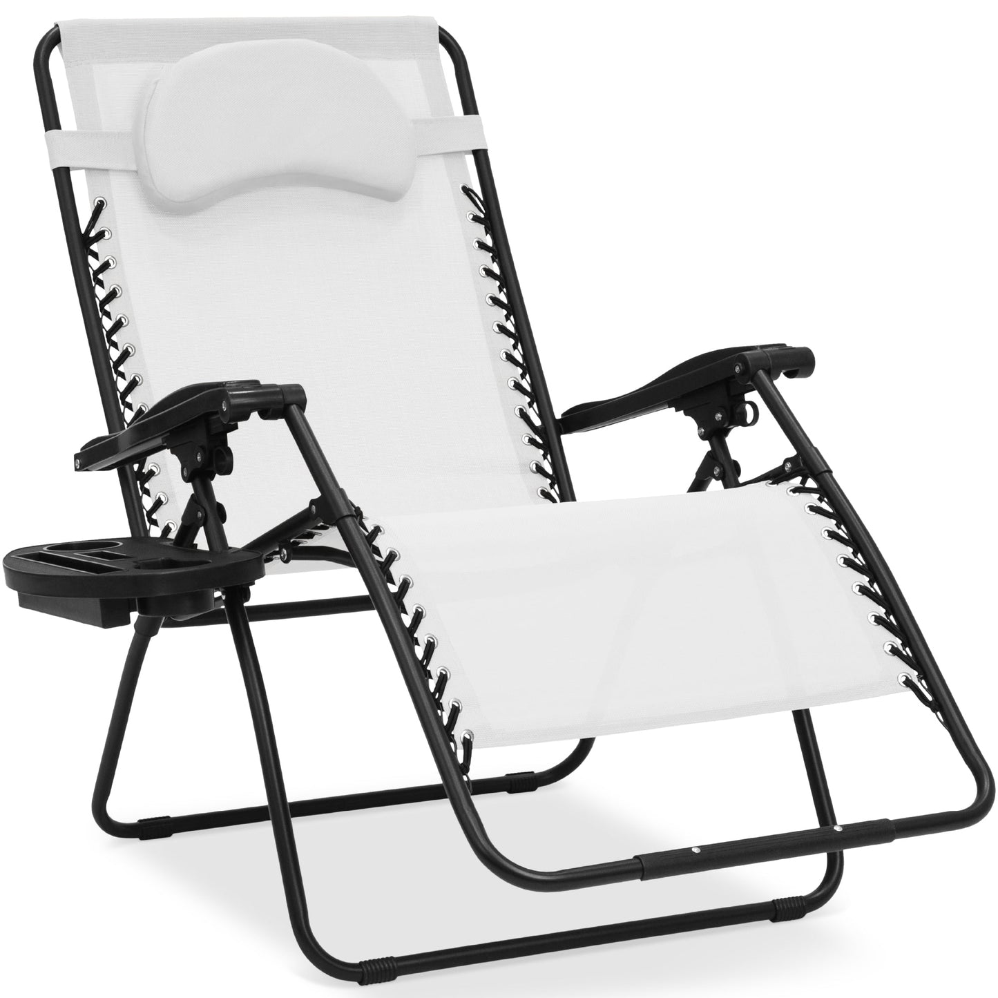 Oversized Reclining Zero Gravity Chair Lounger w/ Cup Holder Pillow