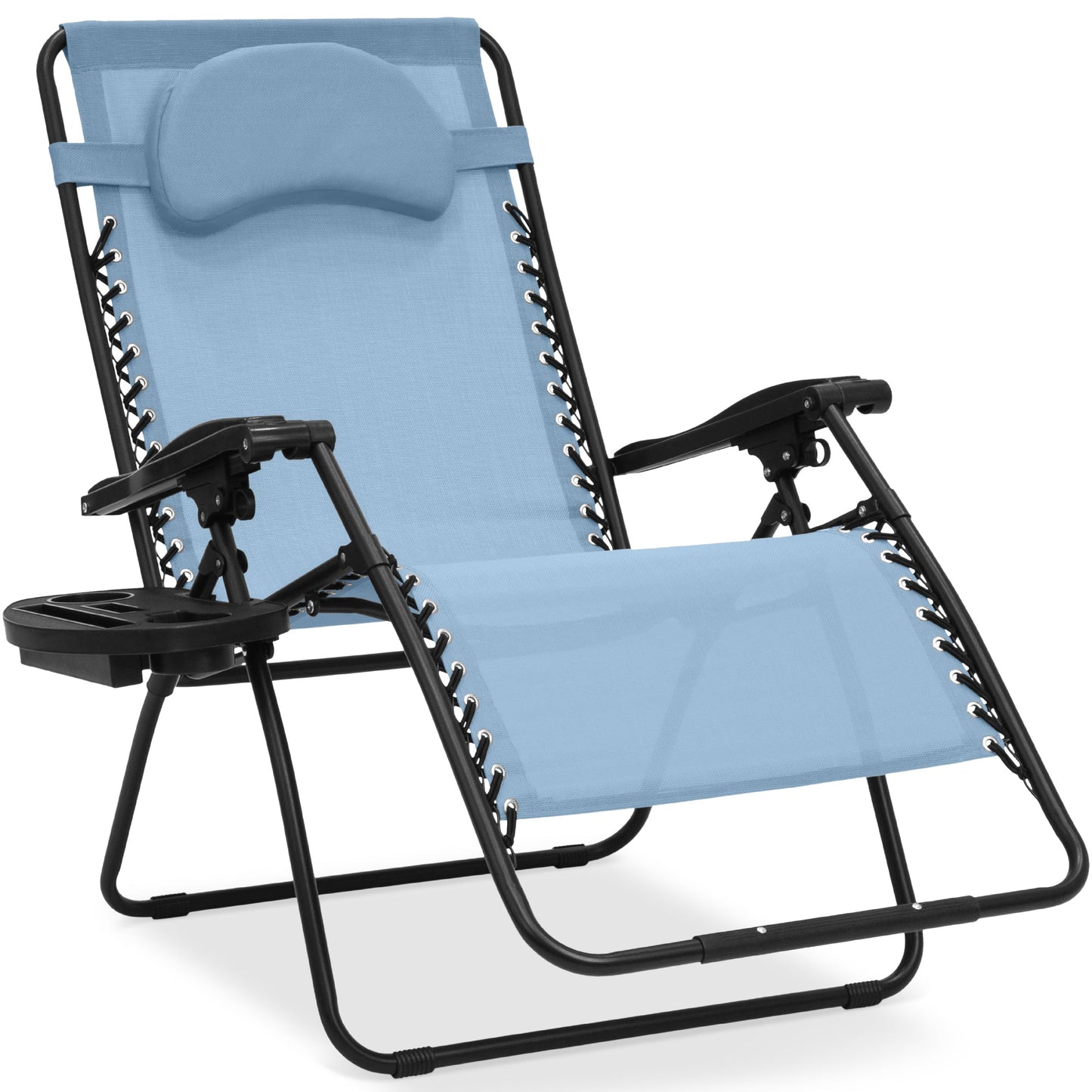 Oversized Reclining Zero Gravity Chair Lounger w/ Cup Holder Pillow