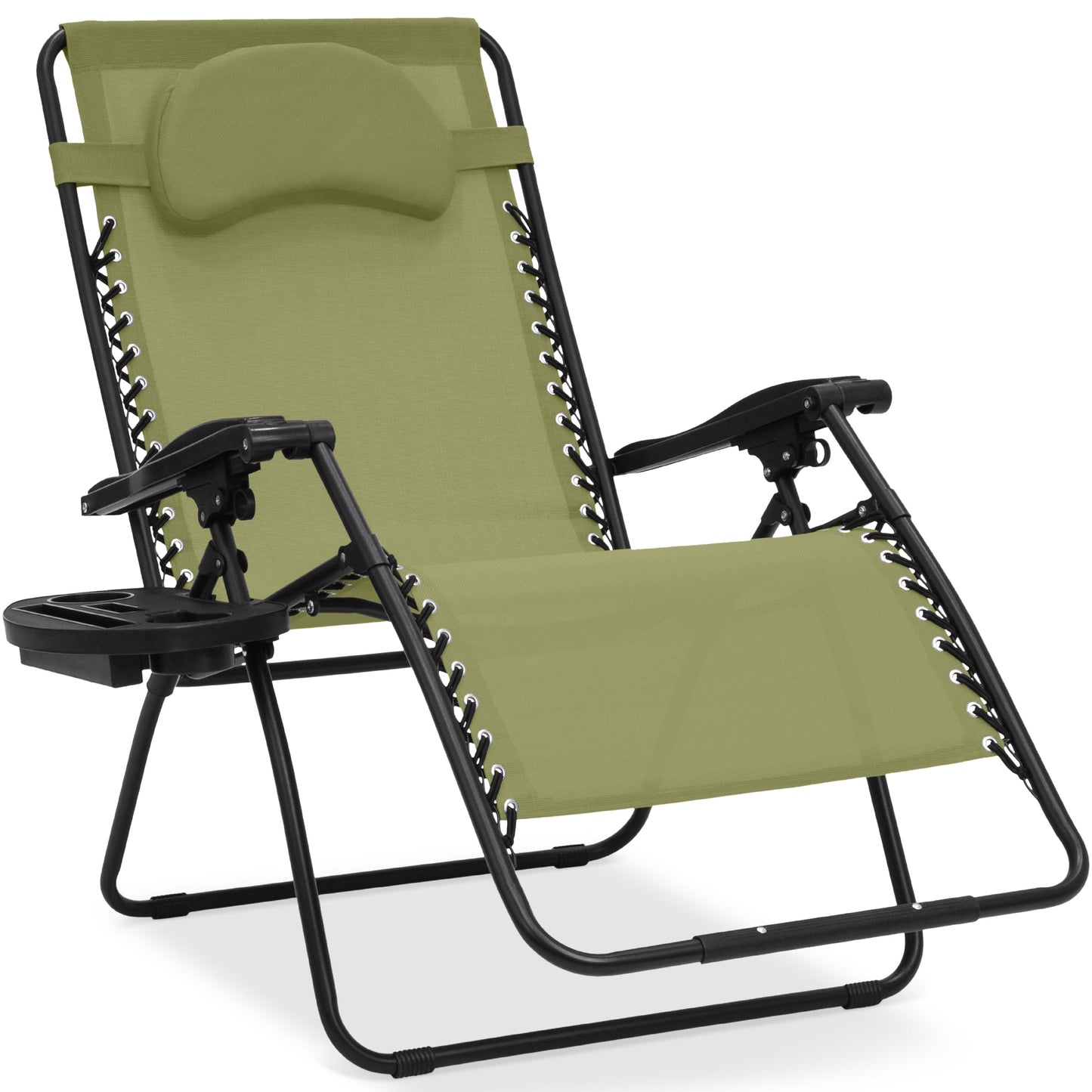 Oversized Reclining Zero Gravity Chair Lounger w/ Cup Holder Pillow