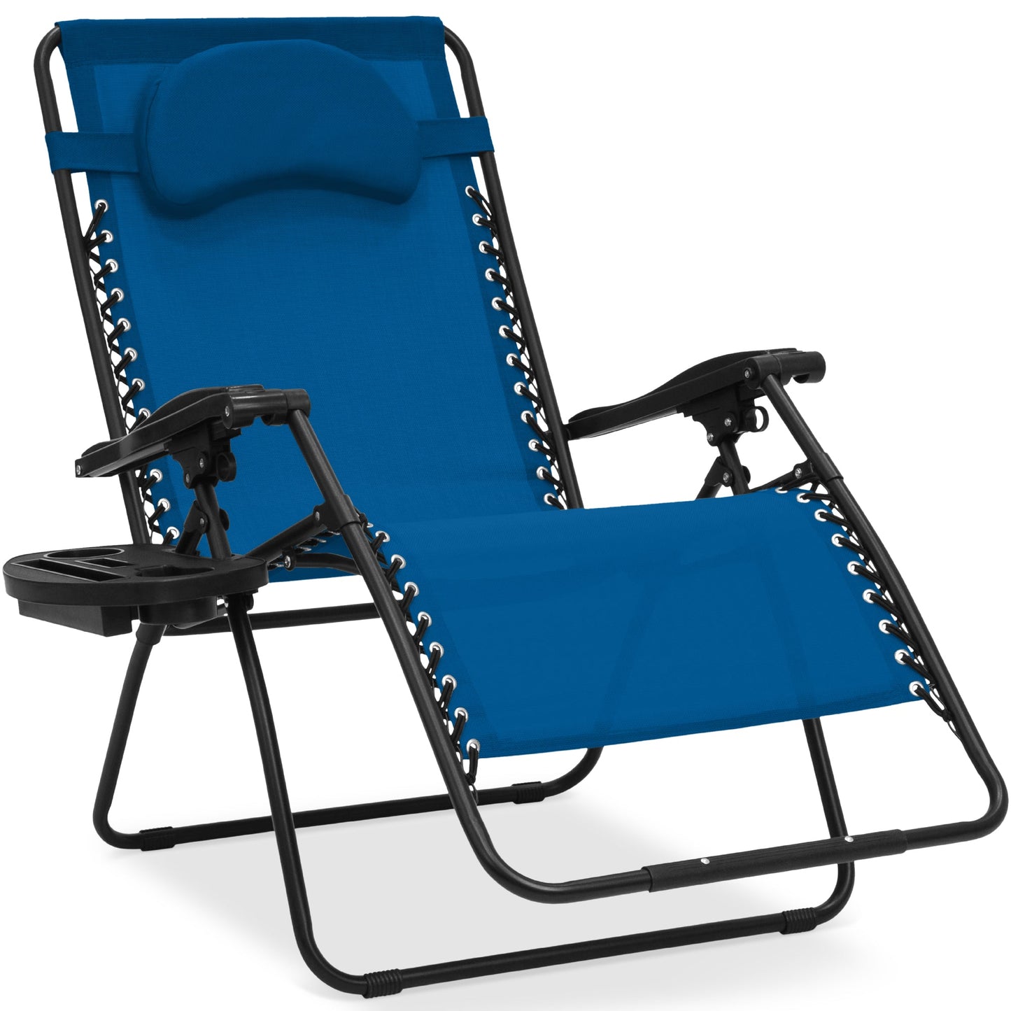 Oversized Reclining Zero Gravity Chair Lounger w/ Cup Holder Pillow