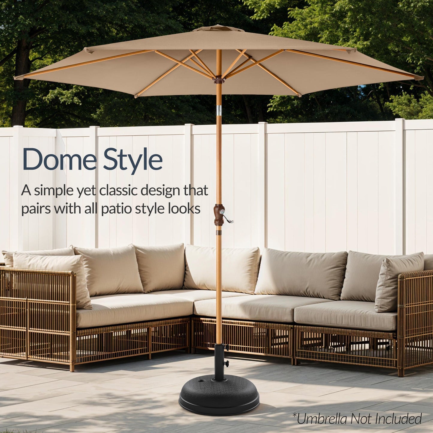 Plastic Patio Umbrella Base Pole Holder Accessory w/ Adjustable Knob